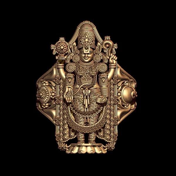 Tirupati Balaji 3D Model Ring Sculpture