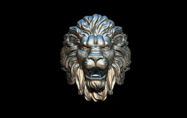 3D Lion head face ring antique piece