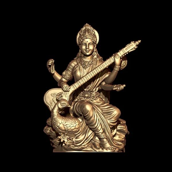 Saraswati 3D models to print modern sculpture